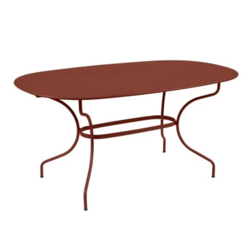 Table Opéra + FERMOB ocre rouge L160xl90xh74
