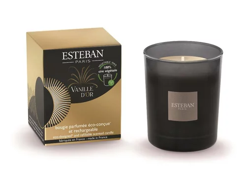 Bougie parfumée Initiale Esteban collection Vanille d'or – 180 g