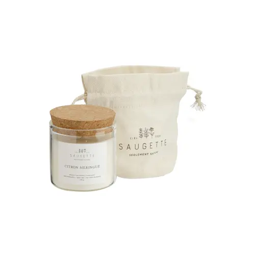 Bougie parfumée en pochon Saugettes Les Essentielles senteur citron meringué - 100 g