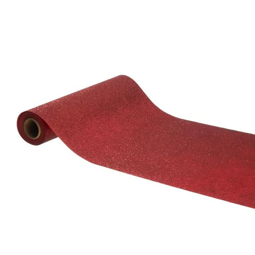 Chemin de table à paillettes en intissé coloris rouge premium – 30 cm x 5 m