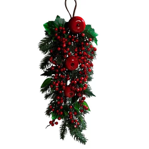 Chute artificielle branchage, pommes et baies rouges - 66 cm