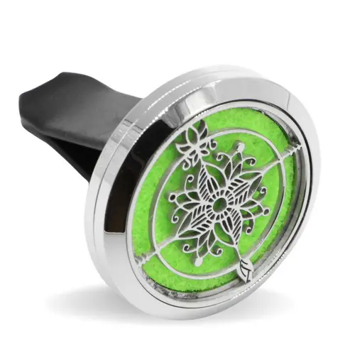 Diffuseur de voiture Clip'Arôme lotus coloris gris en inox Zen' Arôme