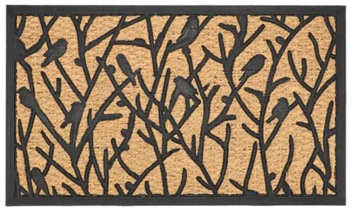 Paillasson en fibre de coco à motif Pouillot véloce - 75 x 45 cm