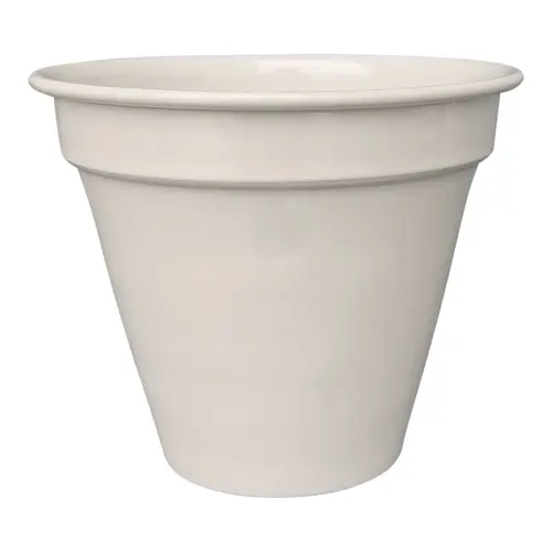 Pot conique en métal recyclé coloris crème Upcycle Conique - Ø 18,5 x H 16 cm