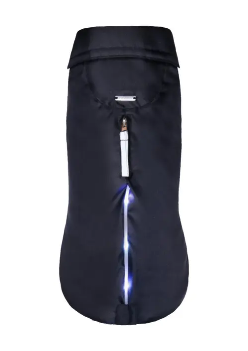 Manteau imperméable pour chien coloris noir Wouapy LED - Taille 32