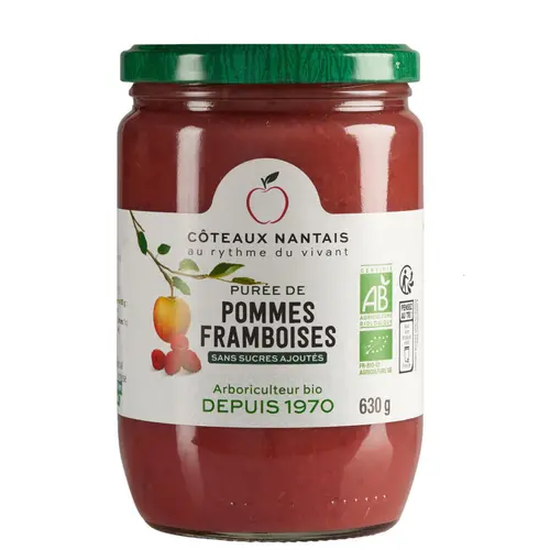 Purée de pommes framboises bio en bocal Coteaux Nantais - 630 g