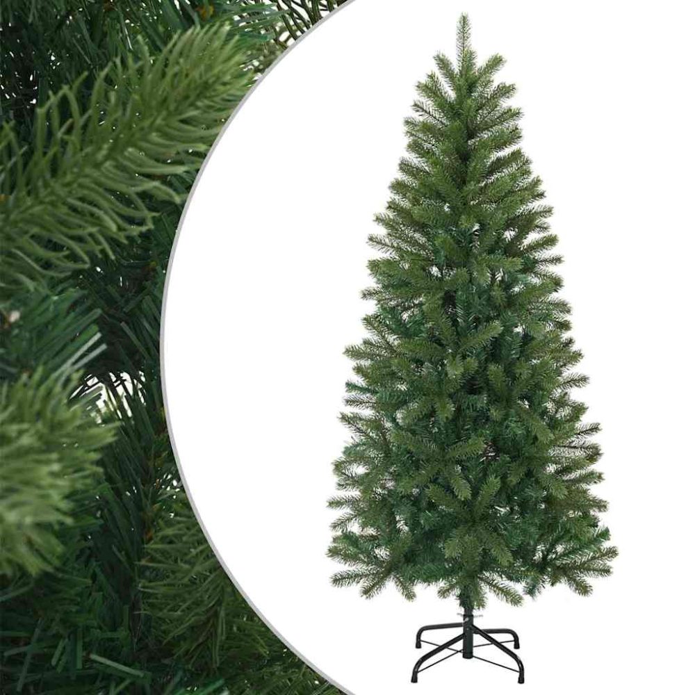 vidaXL Sapin de Noël artificiel 120 cm PVC, PE et acier Vert – Aménagement du jardin