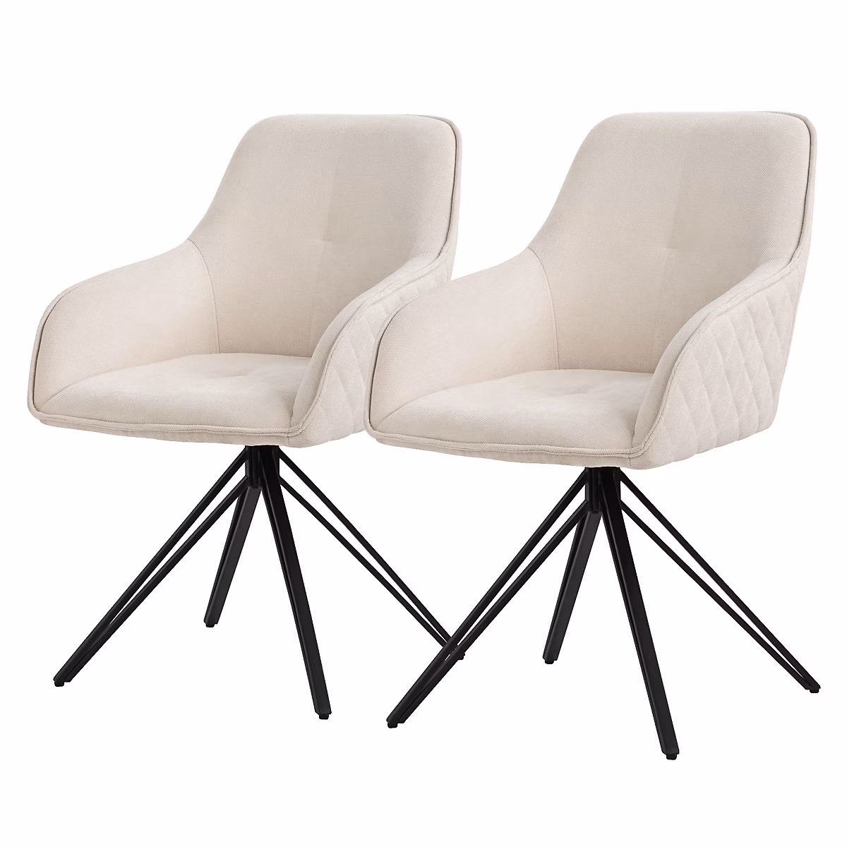 2x Chaise de salle à manger crème pivotante fauteuil rembourrée de salon – Réf. UCSZPXGHR6463946910