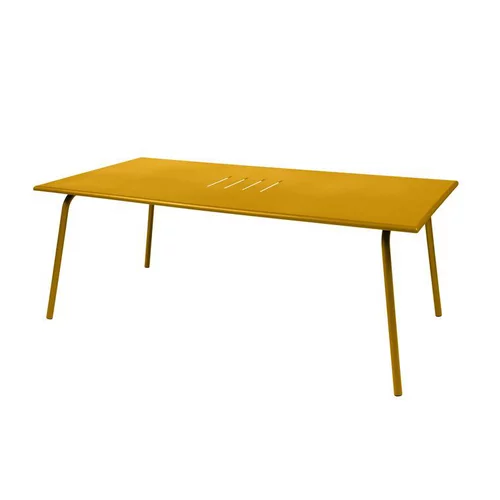 Table coloris jaune en acier Monceau Fermob - 194 x 94 x 74 cm