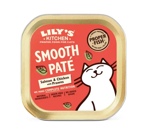 Terrine au saumon et poulet avec crevettes pour chat Lily’s Kitchen - 85 g