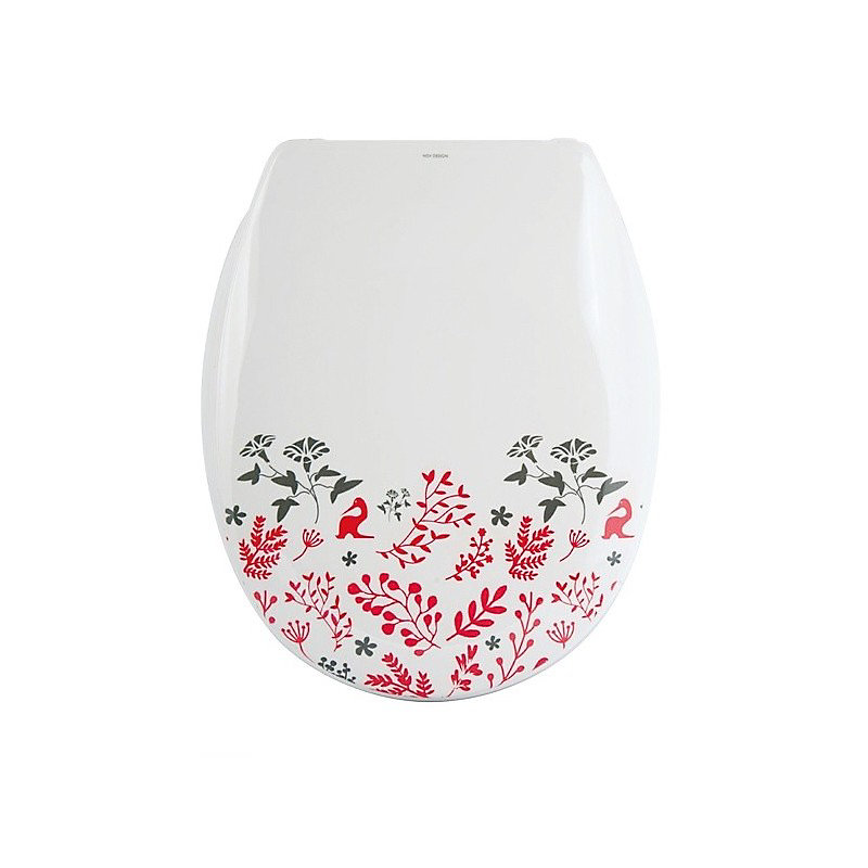 Abattant wc Thermo Dur Motif Floral Charnières PS MSV | WC