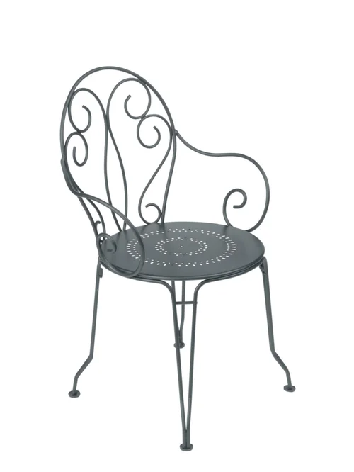 Fauteuil Montmartre coloris gris en acier Fermob - 56 x 48 cm