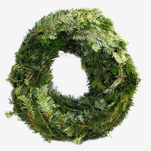 Couronne de branches de sapin Nordmann vert pour décoration de Noël - Ø 20 cm