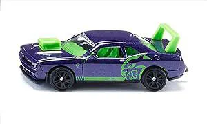 Voiture miniature violet/vert sous blister Siku Dodge Challenger Custom