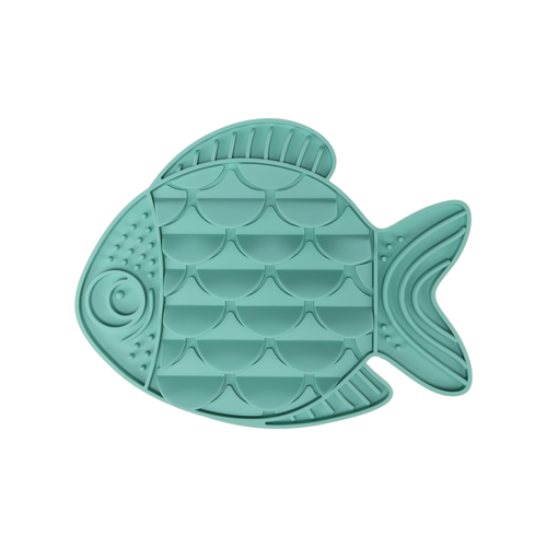 TAPIS À LÉCHER POUR CHAT FLAMINGO® - NUNU - POISSON TURQUOISE - 30,5x24CM