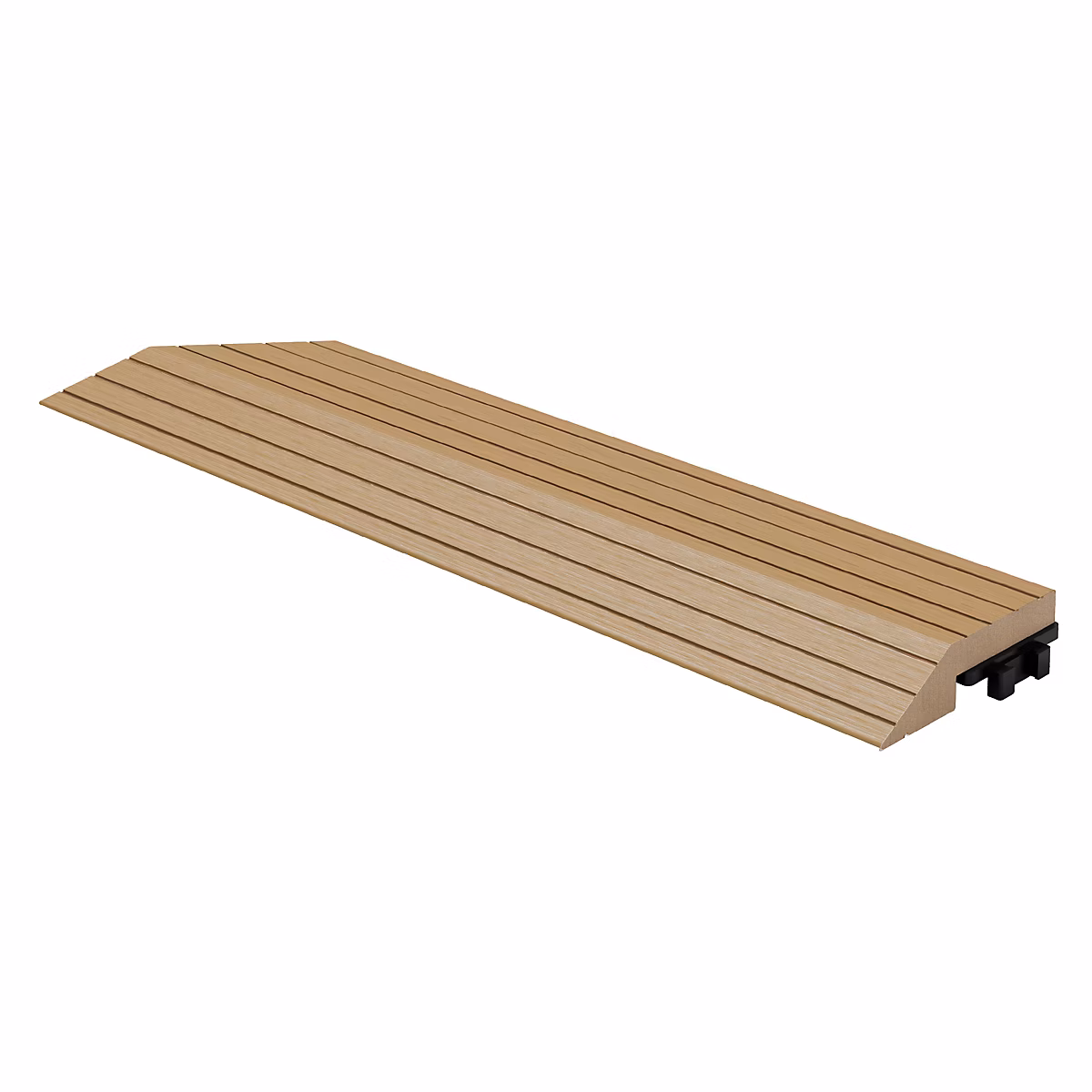 Bordure de finition ML – Design coin gauche 38x2x7 | 5cm teck avec drainage et structure de support