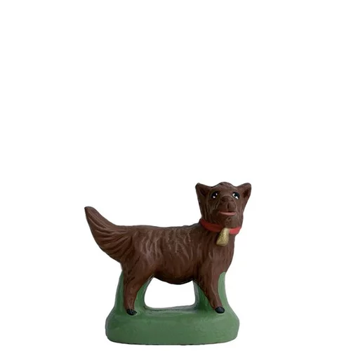 Santon pour crèche chien marron - 3 cm