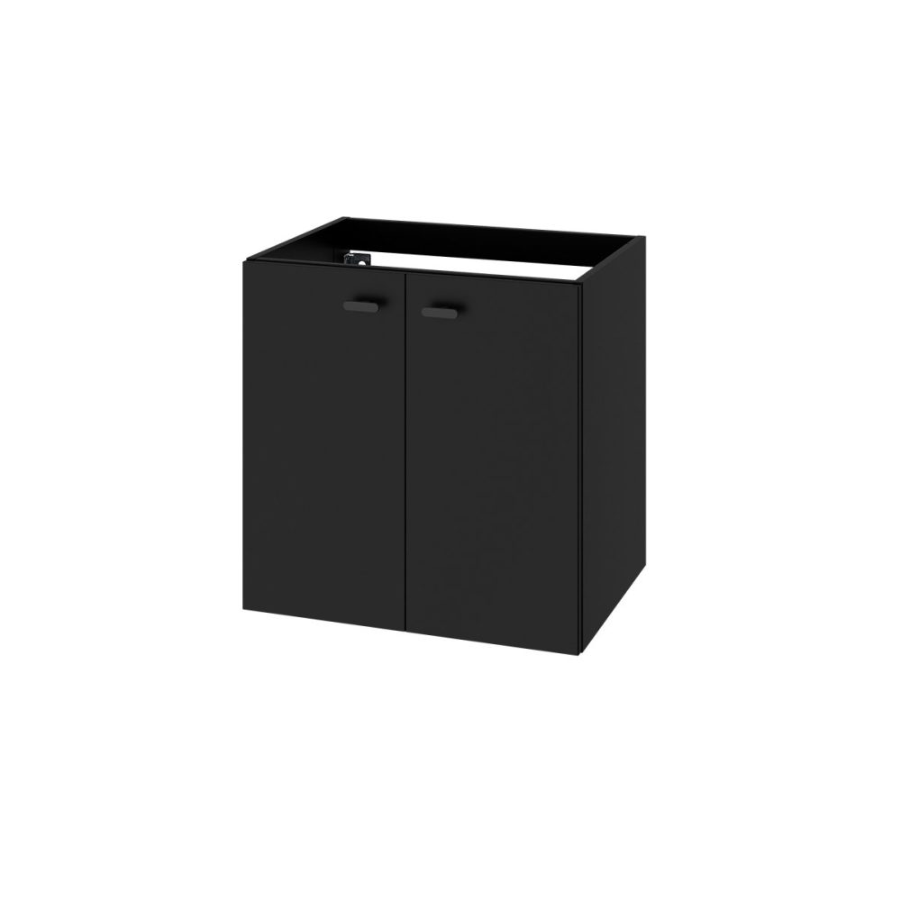 Meuble sous vasque suspendu noir mat 2 portes l.60 x H.60 x P.45 cm GoodHome Imandra – Réf. NABGJHTXN7480943679