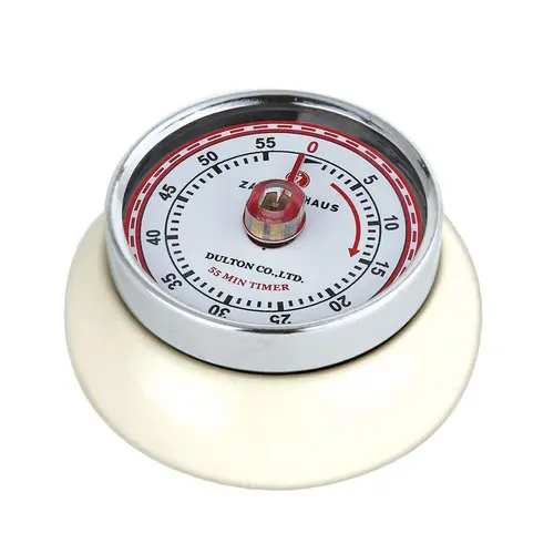 Minuteur en acier coloris crème Zassenhaus Speed - Ø 9,2 x H 4 cm