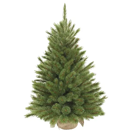 Sapin de Noël artificiel coloris vert avec toile de jute Forest Frosted - 90 cm
