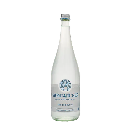 Eau de source plate en bouteille de verre Montarcher - 1 L