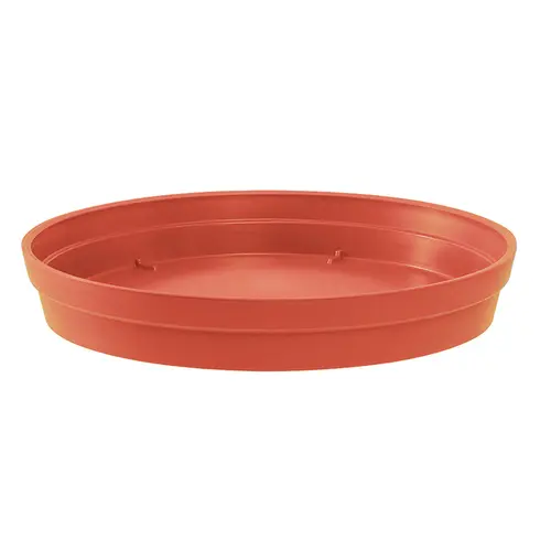 Soucoupe ronde en plastique coloris terre battue EDA Toscane - Ø 40 x H 5,8 cm