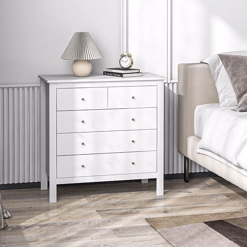 Commode/Buffet 79 x 39 – 5 x 80 | 5 cm | Ouverture/fermeture silencieuse avec protection anti | basculement | Blanc