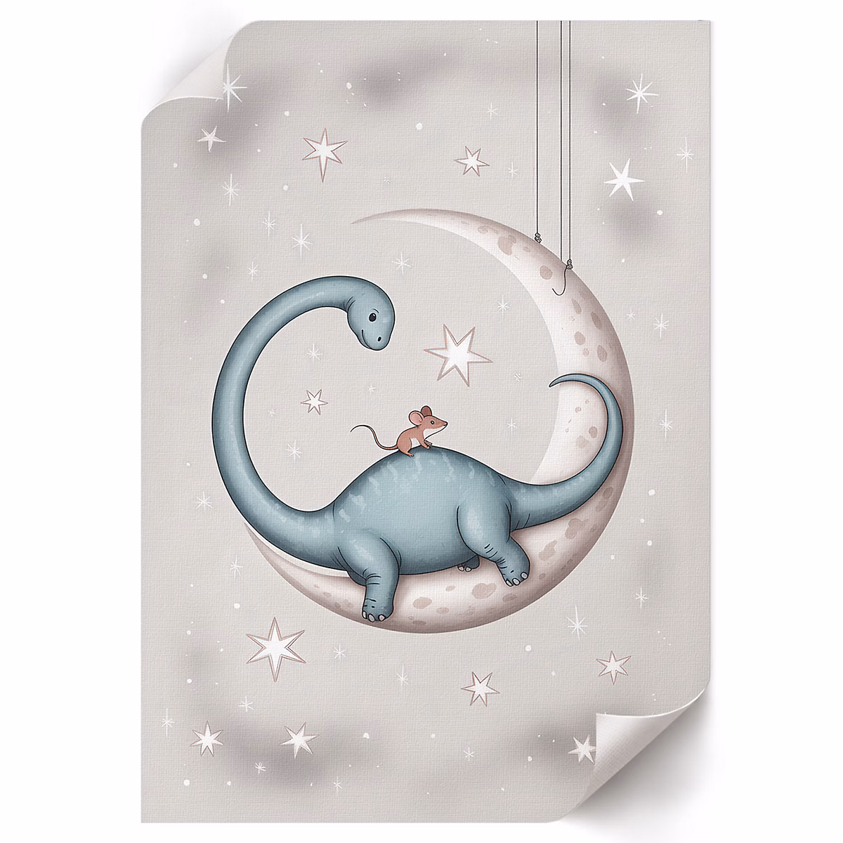 Affiche ArtPrintCave 21x29 – 7 cm (A4) Un Dinosaure Sur La Lune | Abstract Layer 1 pc