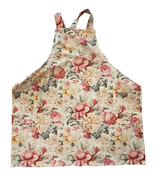 Tablier japonais en coton à motif multicolore Enora - 85 x 90 cm