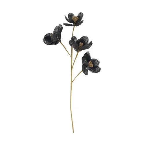 Fleur artificielle branche de jute magnolia coloris noir
