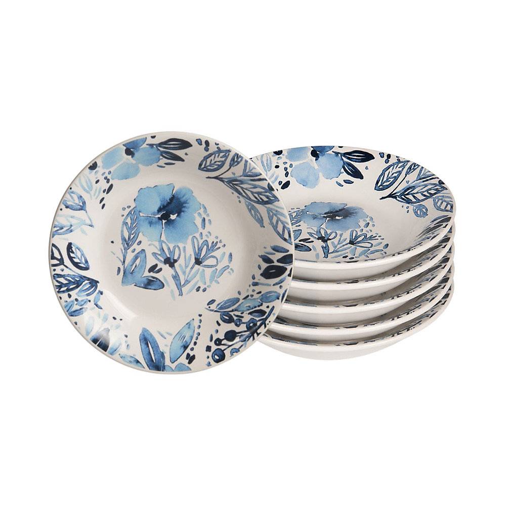 Assiette creuse Jardin bleu 20 – 5 cm (lot de 6)
