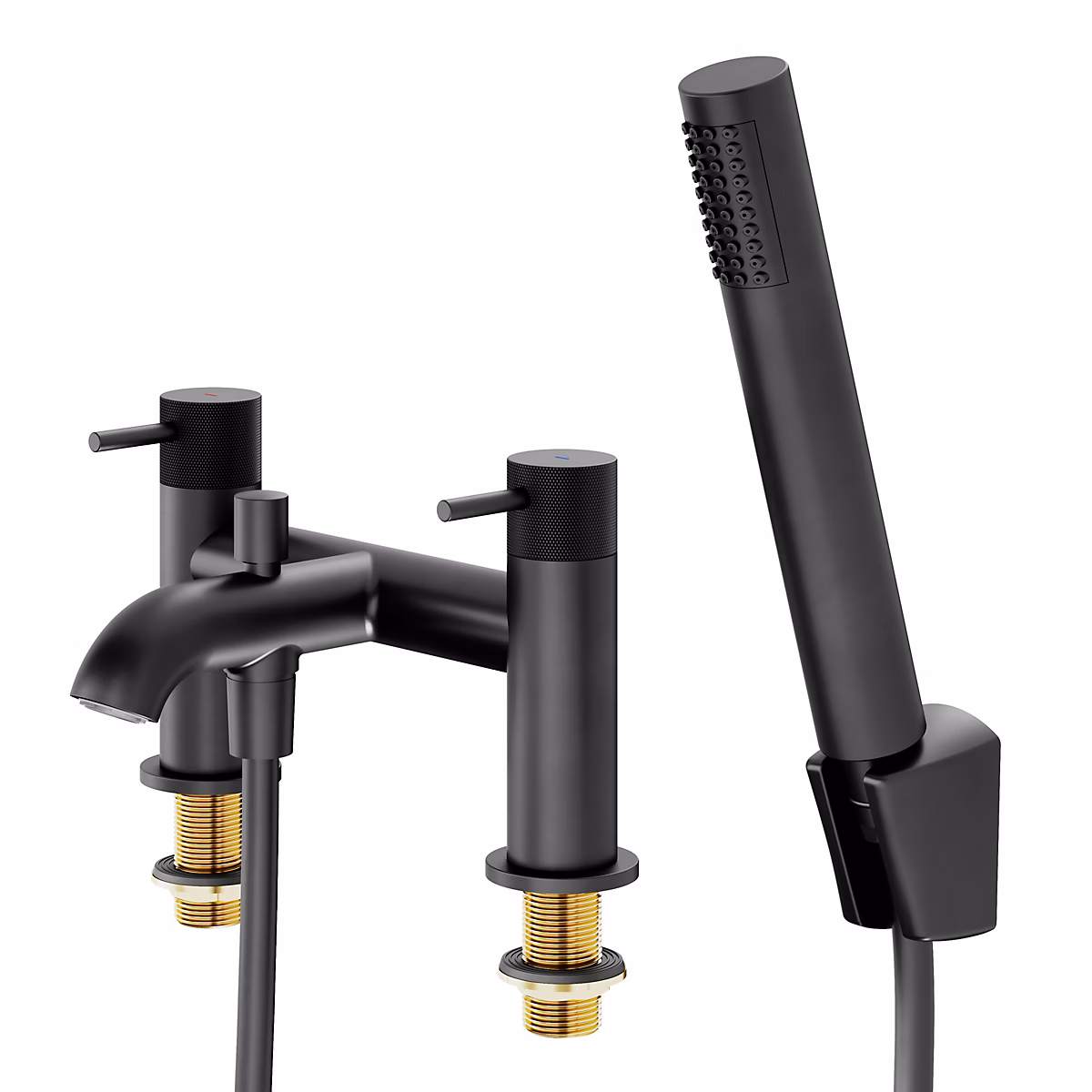 Mélangeur bain/douche + douchette et flexible – noir mat | GoodHome Owens