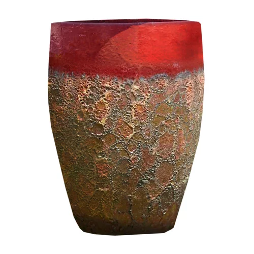 Jarre en grès émaillé rouge Decolines Leon - Ø 33 x H 44 cm