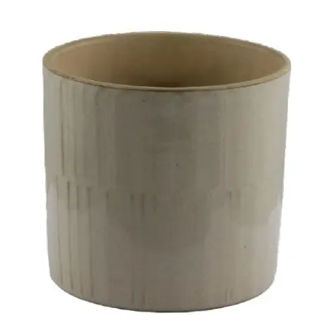 Cache-pot coloris beige en céramique - Ø 23,5 x 19,8 cm