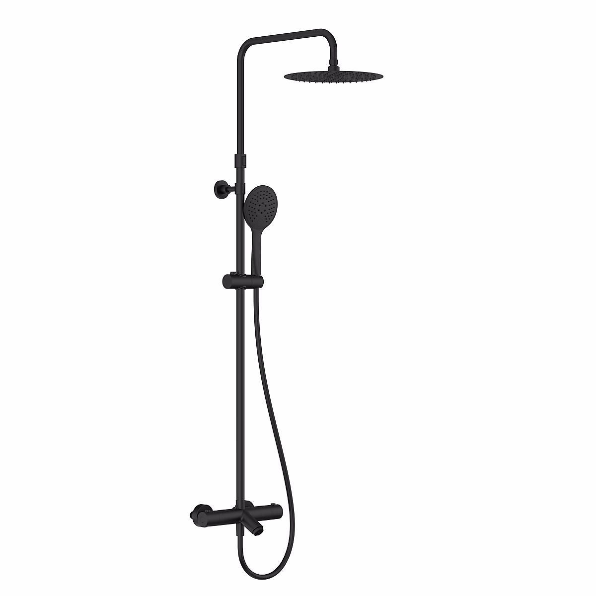 Colonne bain/douche thermostatique avec pommeau et douchette 3 jets – noir | Kramer Colors