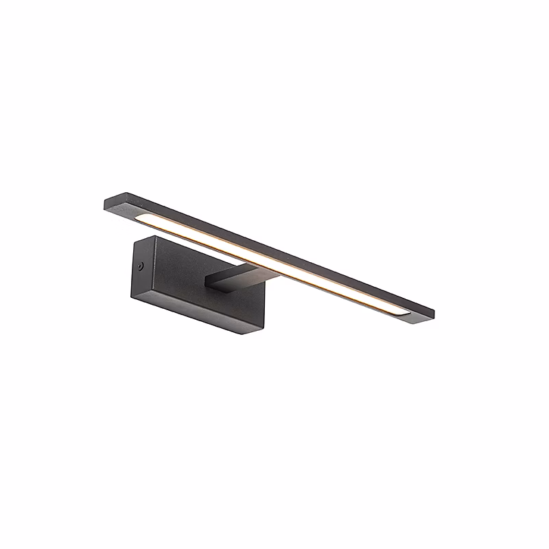 Applique murale moderne noire 41 – 5 cm avec LED IP44, Jerre