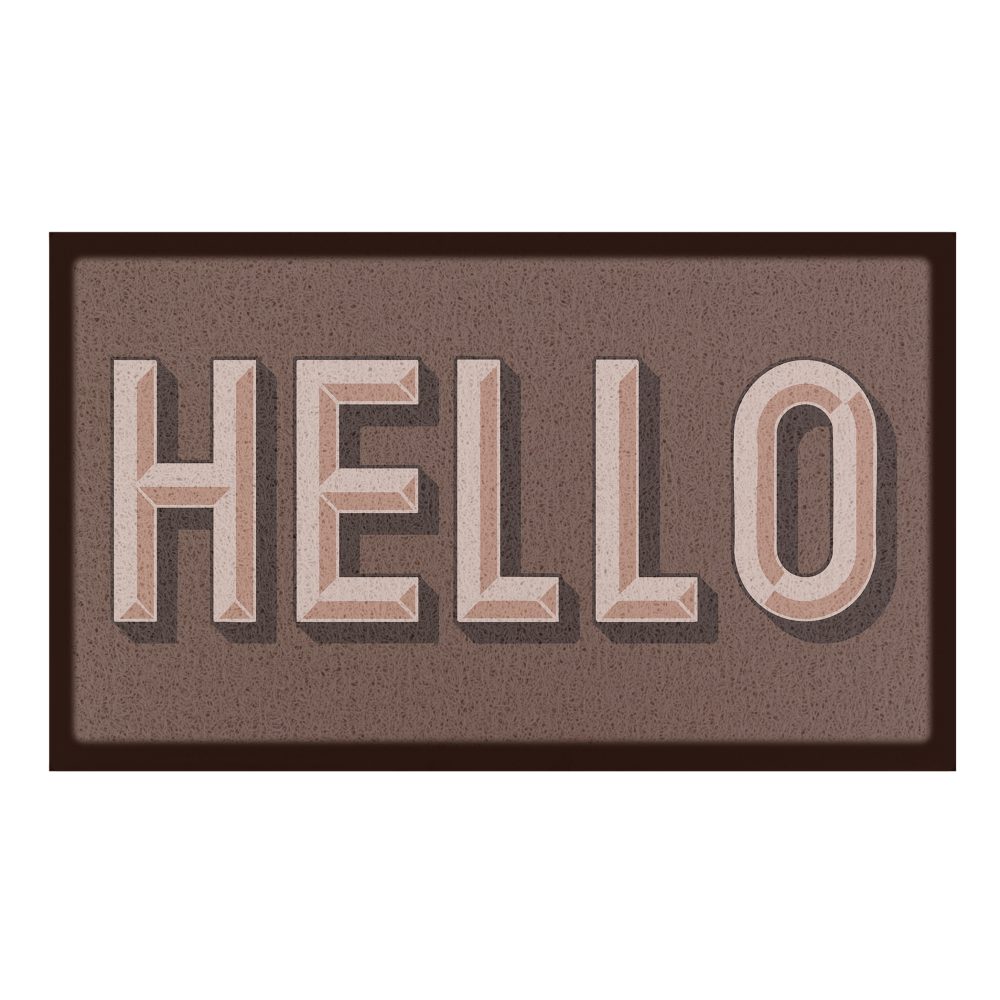 Paillasson Brun Chocolat Hello (70 x 40 cm) – Aménagement du jardin