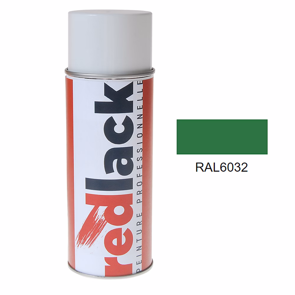 Bombe de peinture Aérosol | spray – 400ml – RAL 6032 Vert de sécurité – Mat – multisupport – Redlack – RAL6032