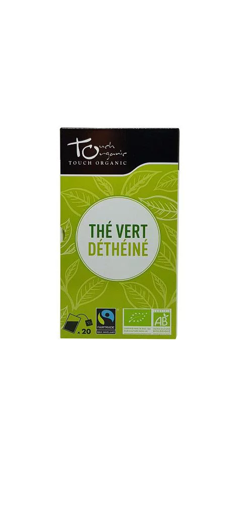 Thé vert déthéiné Bio Touch Organic - boîte de 20 sachets