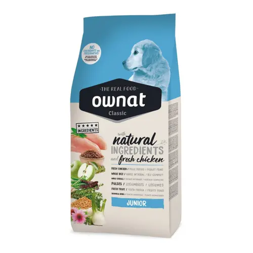 Croquettes pour chien junior Ownat classic - 12 kg